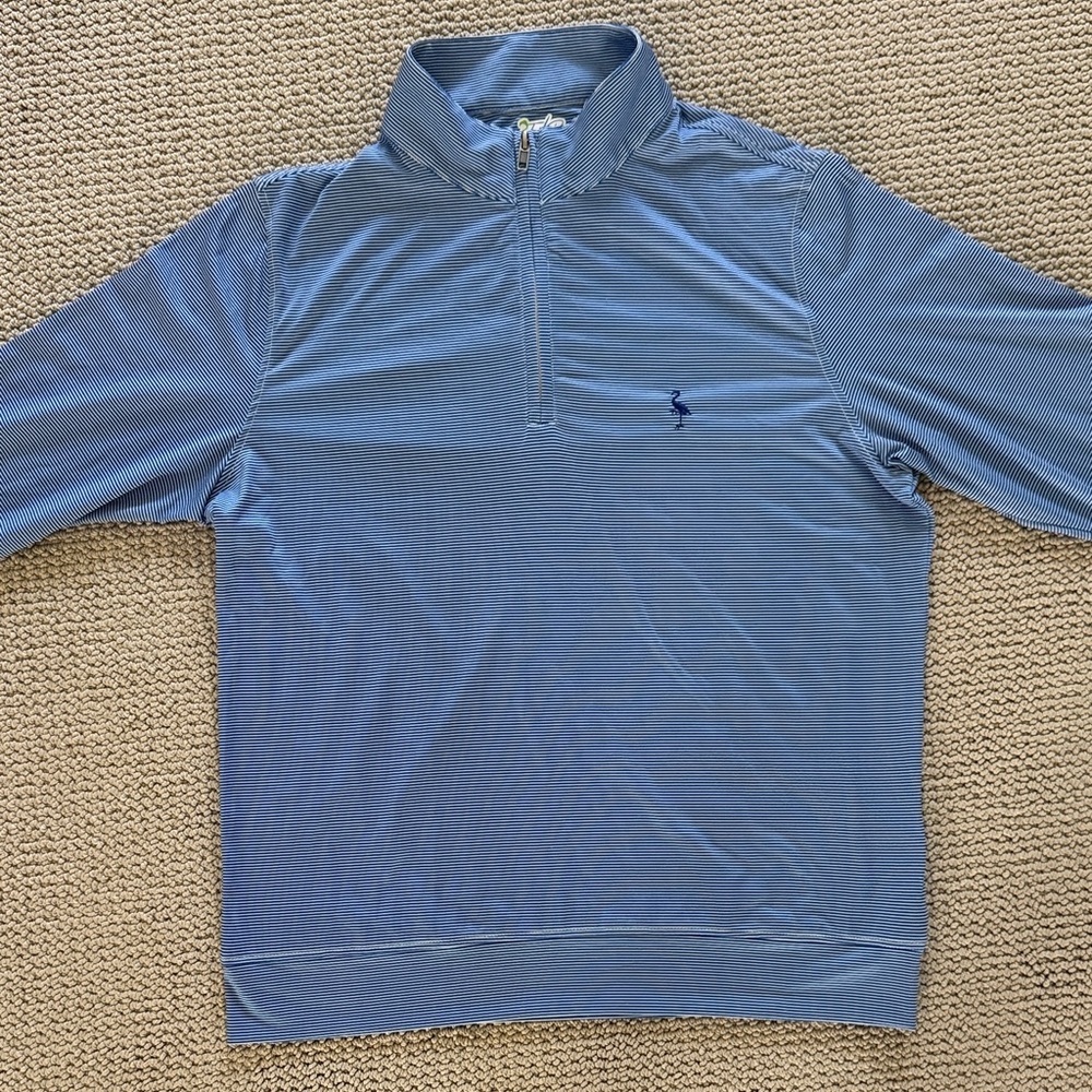 Tailor Byrd Men's Blue Quarter-Zip Long Sleeve Golf Polo